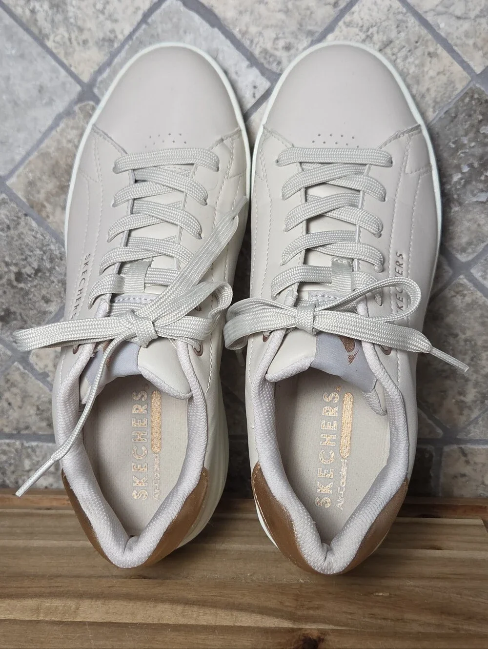 Skechers Street Women's Uno Court - Courted Air Natural Sneakers 177700 Size 9 M